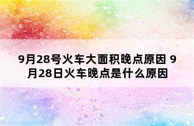 9月28号火车大面积晚点原因 9月28日火车晚点是什么原因